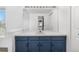 Bright bathroom with vanity, sink, and blue cabinets provides functional storage space at 1981 S Hannibal Ct # B, Aurora, CO 80013