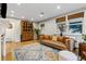 Inviting living room with hardwood floors, large windows, and stylish furnishings at 1051 Independence St, Lakewood, CO 80215