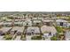 Wide aerial view of a meticulously planned neighborhood filled with homes and lush green spaces at 11193 Mission Walk St, Parker, CO 80134