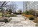 A view of a beautifully landscaped courtyard outside the building at 3100 E Cherry Creek South Dr # 1201, Denver, CO 80209