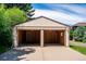 Wide open two car garage featuring interior wood framing with room to fit two cars at 5549 S Greenwood St, Littleton, CO 80120
