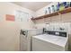 Functional laundry room featuring commercial washer and dryer, with laundry tips posted for added convenience at 1200 N Humboldt St # 101, Denver, CO 80218