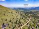 Scenic aerial view featuring rolling hills and the city of Boulder in the distance at 606 Sugarloaf Mountain Rd, Boulder, CO 80302