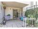 Enjoy the outdoors on this patio with colorful furniture at 2375 S Linden Ct # 118, Denver, CO 80222