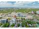 Aerial view of a neighborhood with buildings, houses, streets and mature landscaping at 1652 N Lafayette St # 6, Denver, CO 80218