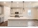 Charming kitchen featuring a large island, modern appliances, and stylish pendant lighting at 9771 Rosalee Peak St, Littleton, CO 80125