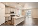 Modern kitchen featuring an island, pendant lighting, and stainless steel appliances at 9771 Rosalee Peak St, Littleton, CO 80125