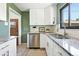 Modern kitchen featuring granite counters, white cabinets and stainless steel appliances at 2955 Poplar St, Denver, CO 80207