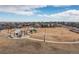 Community park aerial view highlighting walking paths, green space, picnic shelter, and playground area at 8234 S Vandriver Way, Aurora, CO 80016