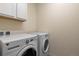 Practical laundry room with modern washer and dryer units, providing convenience for homeowners at 8234 S Vandriver Way, Aurora, CO 80016