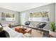 Bright living room with natural light, decorative furniture, and a large ottoman for a relaxing space at 1100 Gaylord St, Denver, CO 80206