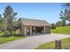A detached garage building, accessible by a driveway, providing ample space for vehicles and storage at 4725 Palmer Ridge Dr, Parker, CO 80134