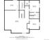 Layout of basement floor plan which includes storage, bath and bedrooms at 525 Remington Dr, Hudson, CO 80642