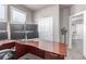 Office area featuring multiple monitors, a desk, and a closet for storage at 525 Remington Dr, Hudson, CO 80642