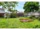 Backyard featuring garden beds ready for planting, with a lush lawn and privacy fence in the background at 11886 Birch Dr, Thornton, CO 80233