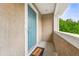 Inviting entryway with a welcome mat and balcony view at 8200 E 8Th Ave # 5-204, Denver, CO 80230