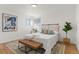 Spacious bedroom with a neutral color scheme, light wood floors, and a large window at 12352 E 30Th Ave, Aurora, CO 80011