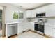 Updated kitchen featuring stainless steel appliances, white cabinets, and bright window at 3098 W 107Th Pl # C, Westminster, CO 80031
