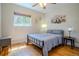Cozy bedroom with a window, hardwood floors, and neutral-toned decor creating a calming and restful atmosphere at 433 Fox St, Denver, CO 80204