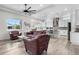 Open-concept living area with modern kitchen, stylish furniture, and ample natural light at 5597 Pinto Valley St, Parker, CO 80134