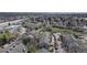 Aerial view of homes and buildings, highlighting the neighborhood and surrounding environment at 3600 S Pierce St # 5-202, Denver, CO 80235