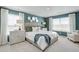 Beautiful main bedroom with bright windows, carpet, and modern furniture at 3285 Belleville Ridge Rd, Elizabeth, CO 80107