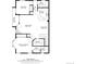 Detailed floor plan showing the layout of the living room, kitchen, bedrooms, baths, and balcony at 341 Granby Way # A, Aurora, CO 80011