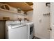 Laundry room with front-loading LG washer and dryer units at 341 Granby Way # A, Aurora, CO 80011