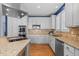 Gourmet kitchen featuring stainless steel appliances, a granite countertop, and custom cabinets at 10700 Addison Ct, Highlands Ranch, CO 80126