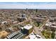 Stunning aerial view showcasing the city skyline and residential neighborhood, highlighting the prime location at 1601 Park Ave # 202, Denver, CO 80218
