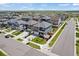 Aerial view of a neighborhood showcasing a well-planned community with tree-lined streets at 14100 Shasta Daisy St, Parker, CO 80134