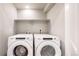 A well-equipped laundry room features modern appliances and ample shelving for storage at 6799 Navajo St, Denver, CO 80221