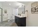 Elegant bathroom featuring a modern vanity, sleek fixtures, and stylish décor at 2616 W 134Th Cir, Broomfield, CO 80020