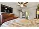 Comfortable bedroom with ensuite bathroom and TV at 10732 W Florida Ave # B, Lakewood, CO 80232