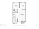 First floor plan showcasing bedroom, kitchen, bathroom, and living room layout and dimensions at 2890 W Long Cir # A, Littleton, CO 80120
