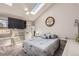 Bedroom featuring a skylight, modern furnishings, and soft lighting at 2890 W Long Cir # A, Littleton, CO 80120
