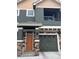 Two-story home showing the front door, garage, and a second-story balcony with olive green and tan exterior colors at 7140 Simms St # 202, Arvada, CO 80004