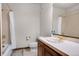 Cozy bathroom has neutral colors and a tub with shower at 19575 Misty Morning Dr, Monument, CO 80132