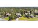 An aerial view of homes showcasing well-maintained landscaping and mature trees at 6275 Ponderosa Way, Parker, CO 80134