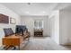 Functional home office featuring a modern desk and neutral colors at 6275 Ponderosa Way, Parker, CO 80134