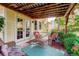 Cozy covered back patio adorned with vibrant decor, perfect for relaxing or entertaining outdoors at 1620 Oak Ave, Boulder, CO 80304