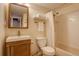 Clean basement bathroom with a shower/tub combo at 1620 Oak Ave, Boulder, CO 80304