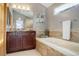 Elegant bathroom with soaking tub and granite countertops at 1620 Oak Ave, Boulder, CO 80304