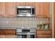 Modern kitchen with built-in microwave and oven at 8171 S Catawba Ct, Aurora, CO 80016