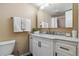 Updated bathroom with a marble vanity top, fresh towels, and ample cabinet space at 2227 Canyon Blvd # 162B, Boulder, CO 80302
