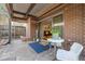 Charming brick patio with stone floor and dining table, perfect for outdoor relaxation and entertaining at 2227 Canyon Blvd # 162B, Boulder, CO 80302