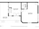 Lower level floorplan of the home featuring a sitting room, bedroom and front patio at 548 Coughlin Meadows Rd, Boulder, CO 80302