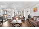 Cozy living room with hardwood floors, large windows, and comfortable couches at 4620 Blackhawk Way, Denver, CO 80239