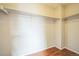 Spacious closet with rod and shelving to store clothes and other items neatly at 2446 S Gibralter Way, Aurora, CO 80013