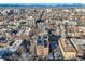 An aerial view of the apartment building and surrounding neighborhood at 1008 N Corona St # 205, Denver, CO 80218